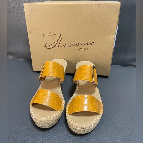 NIB Vintage Havana Robin Wedge Sandals - Picture 2 of 5